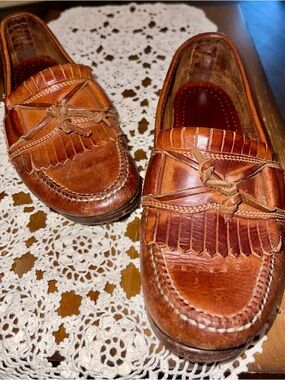 Cole Haan Men's Tassel Kiltie Loafers - Chestnut Brown Leather